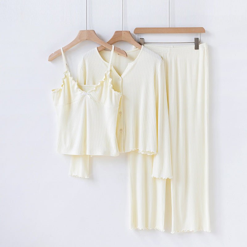 -Ever Lasting - Stardust Long-Sleeve Top Pajama Set / Beige -Pajamas -Ever Lasting