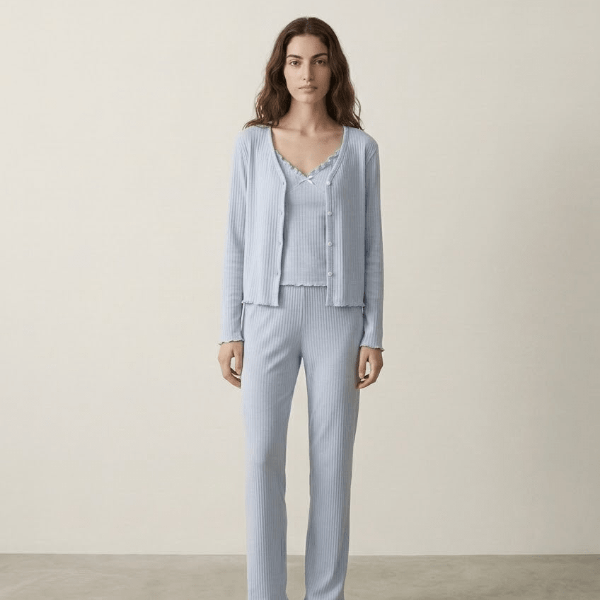 -Ever Lasting - Stardust Long-Sleeve Top Pajama Set / Blue -Pajamas -Ever Lasting