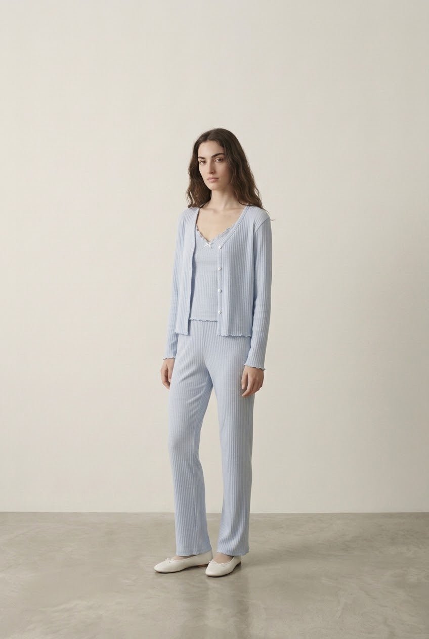 -Ever Lasting - Stardust Long-Sleeve Top Pajama Set / Blue -Pajamas -Ever Lasting