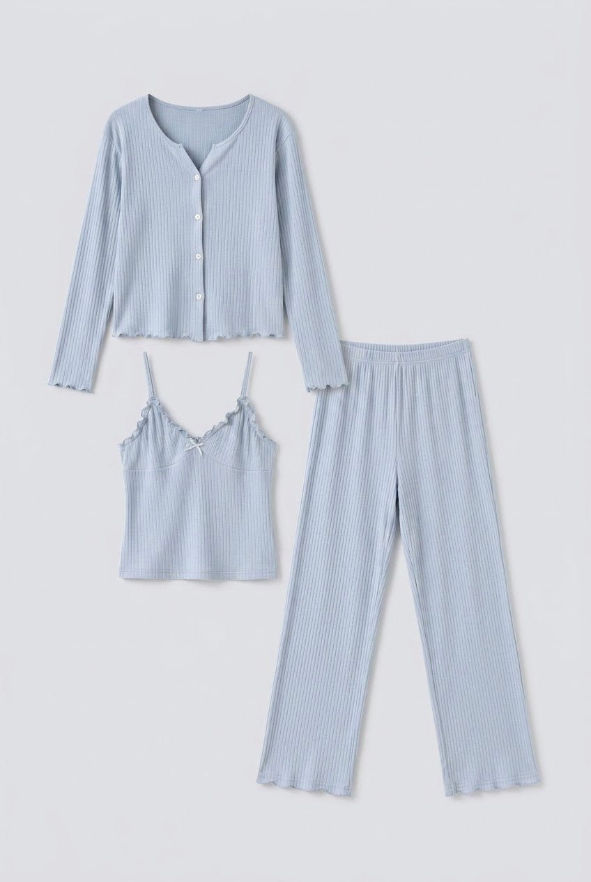 -Ever Lasting - Stardust Long-Sleeve Top Pajama Set / Blue -Pajamas -Ever Lasting