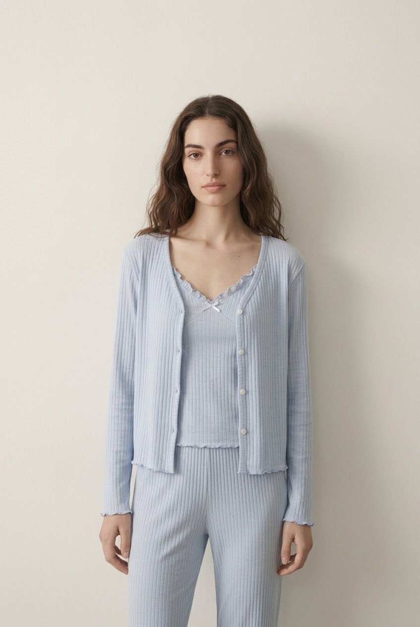 -Ever Lasting - Stardust Long-Sleeve Top Pajama Set / Blue -Pajamas -Ever Lasting