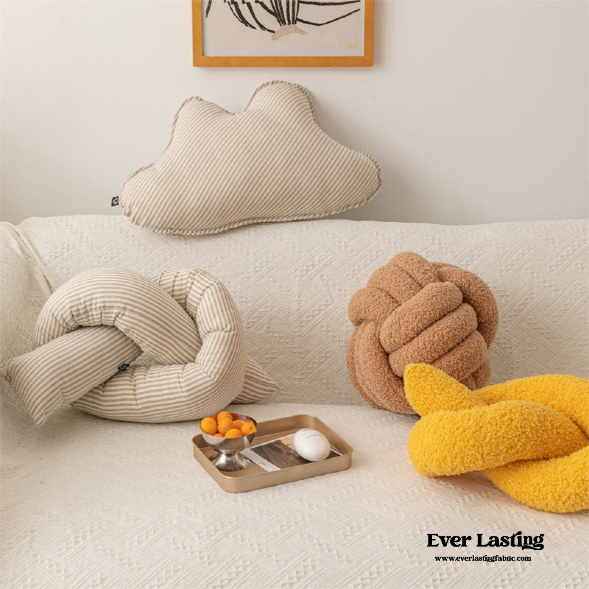 Starry Night Beige Stripe Pillow Set / Candy - Ever Lasting