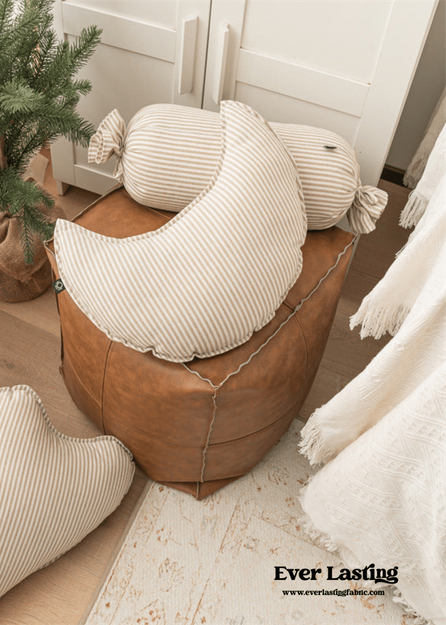 Starry Night Beige Stripe Pillow Set / Candy - Ever Lasting