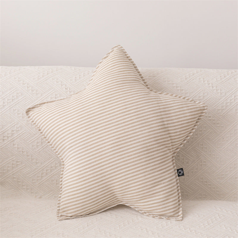 Starry Night Beige Stripe Pillow Set / Cloud Star