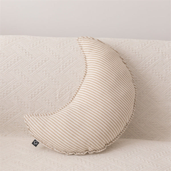 Starry Night Beige Stripe Pillow Set / Moon