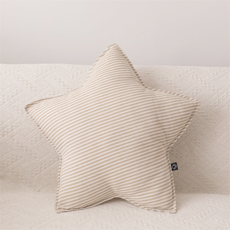 Starry Night Beige Stripe Pillow Set / Star