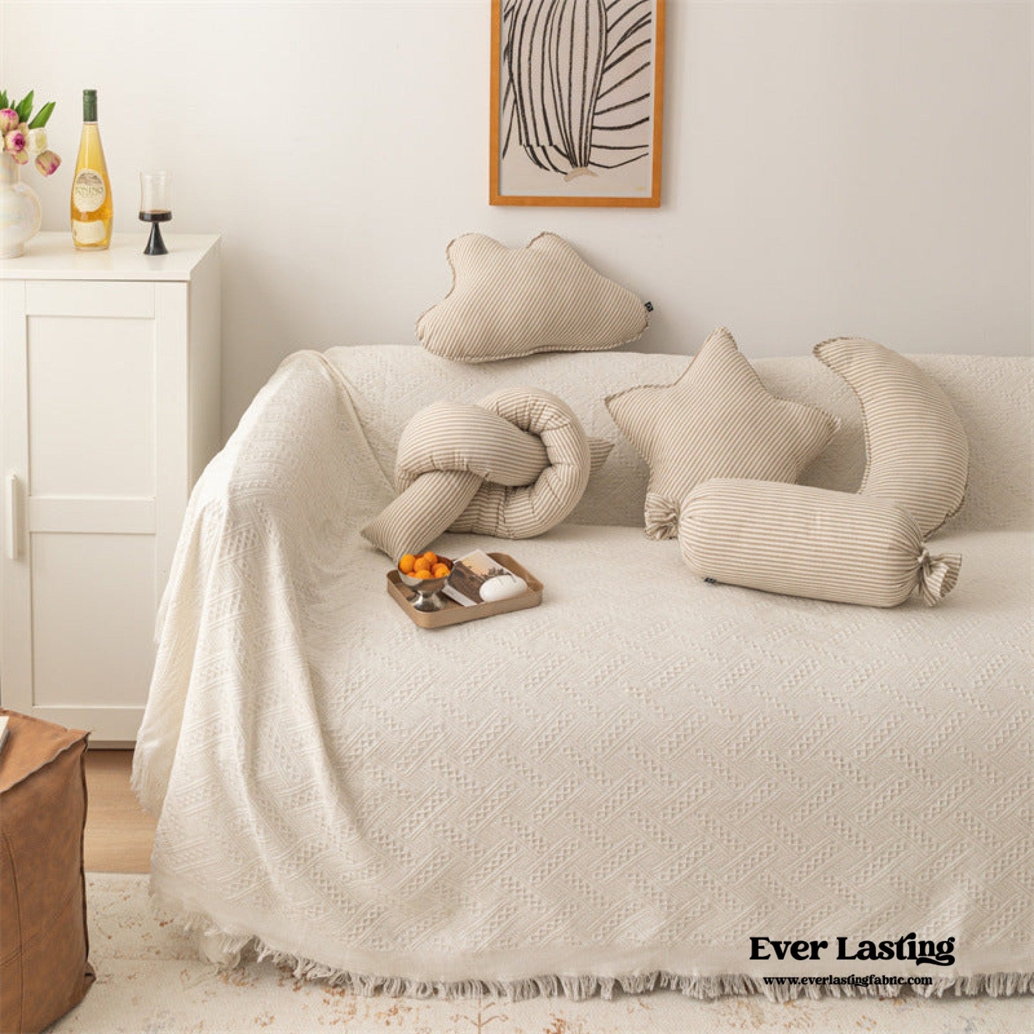 Starry Night Beige Stripe Pillow Set / Twist - Ever Lasting