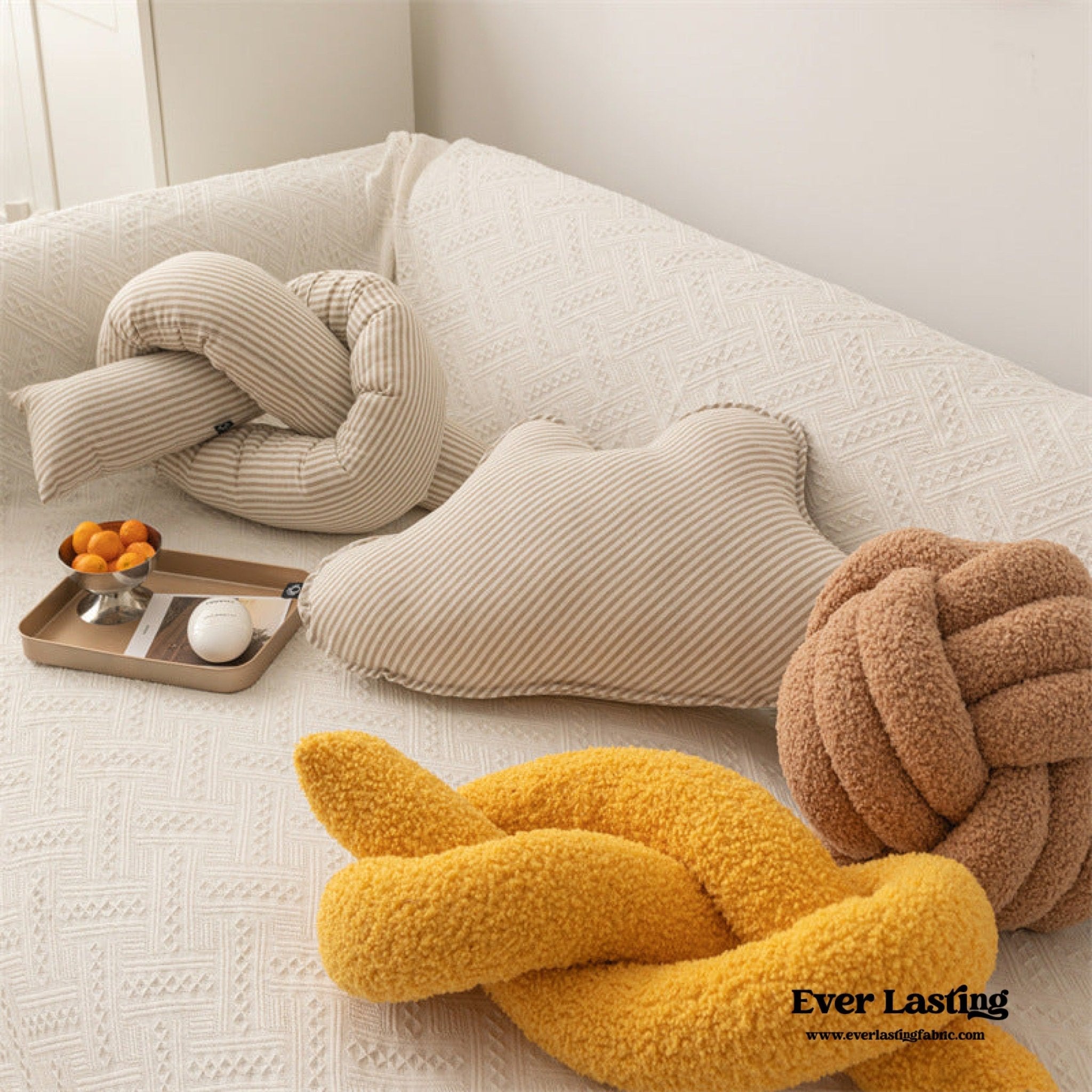 Starry Night Beige Stripe Pillow Set / Twist - Ever Lasting