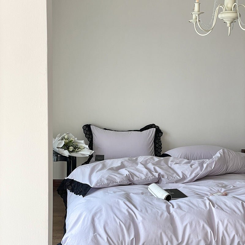  - Ever Lasting - Strawberry Black Lace Ruffle Bedding Bundle - Bedding Bundle - Ever Lasting