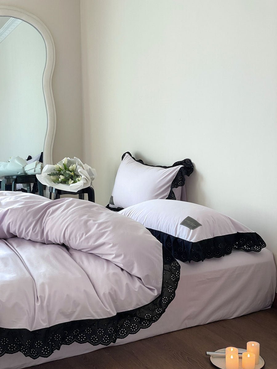  - Ever Lasting - Strawberry Black Lace Ruffle Bedding Bundle - Bedding Bundle - Ever Lasting