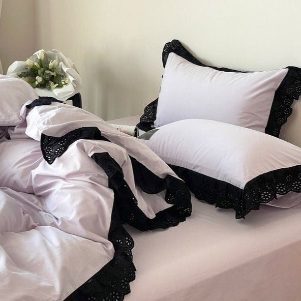  - Ever Lasting - Strawberry Black Lace Ruffle Bedding Bundle - Bedding Bundle - Ever Lasting