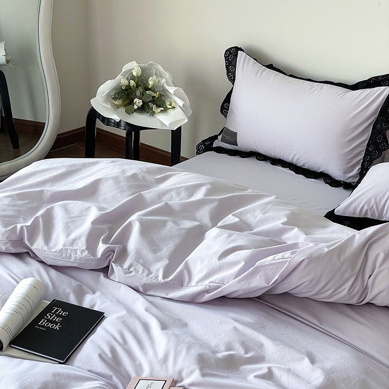  - Ever Lasting - Strawberry Black Lace Ruffle Bedding Set - Bedding Set - Ever Lasting