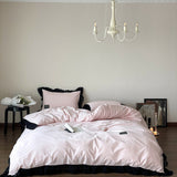 Strawberry Black Lace Ruffle Bedding Set / Pink (Original W/ Gray Label - Ready To Ship) Medium