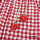 Strawberry Red Gingham Pajama Dress Pajamas