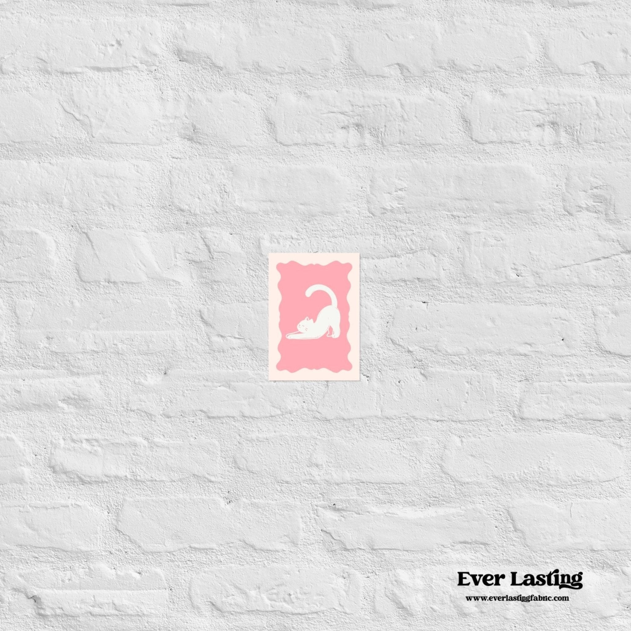 “Stretchy Cat” Pink Yoga Kitty Poster - Ever Lasting