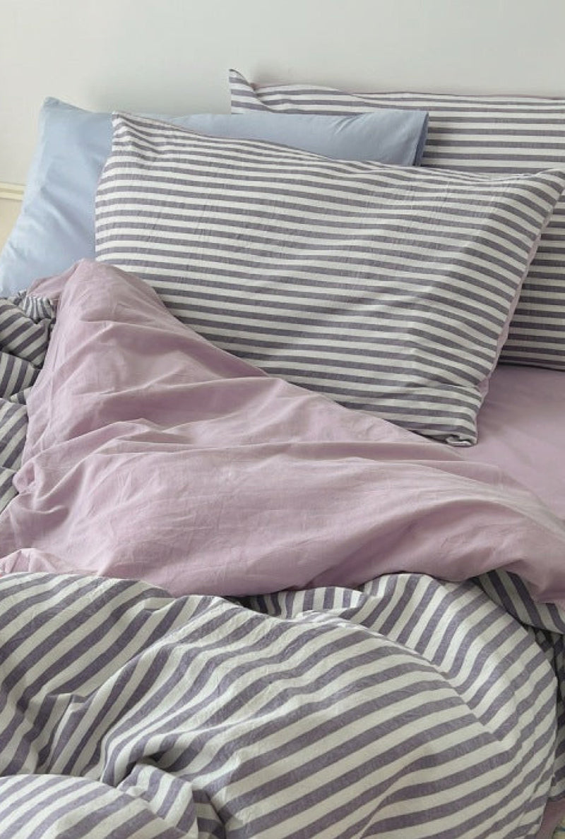 Stripe Bedding Set / Purple
