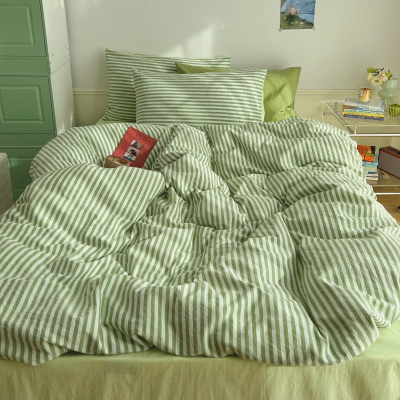 Stripe Bedding Set / Orange Green Small Flat