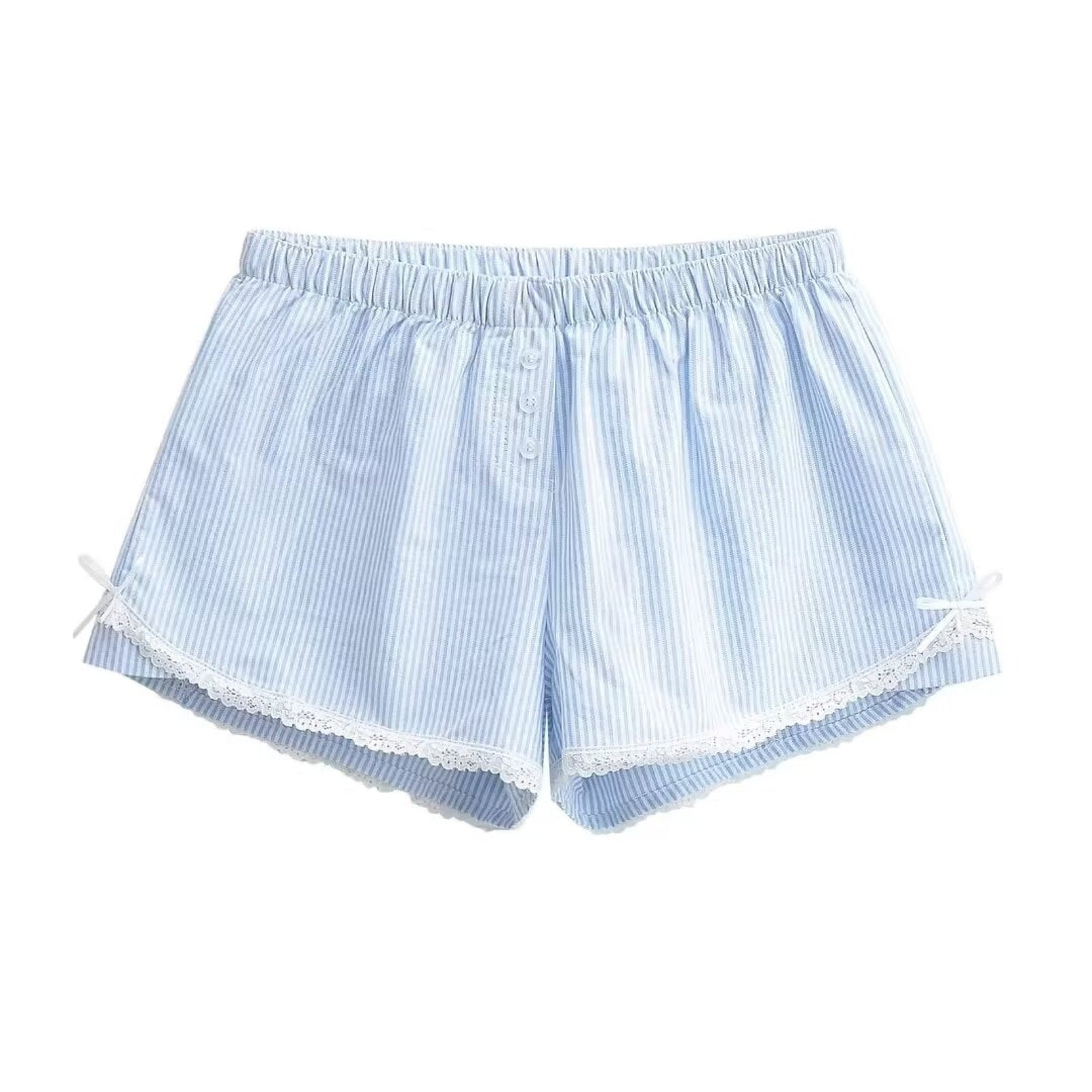 Blue and fashion white striped shorts