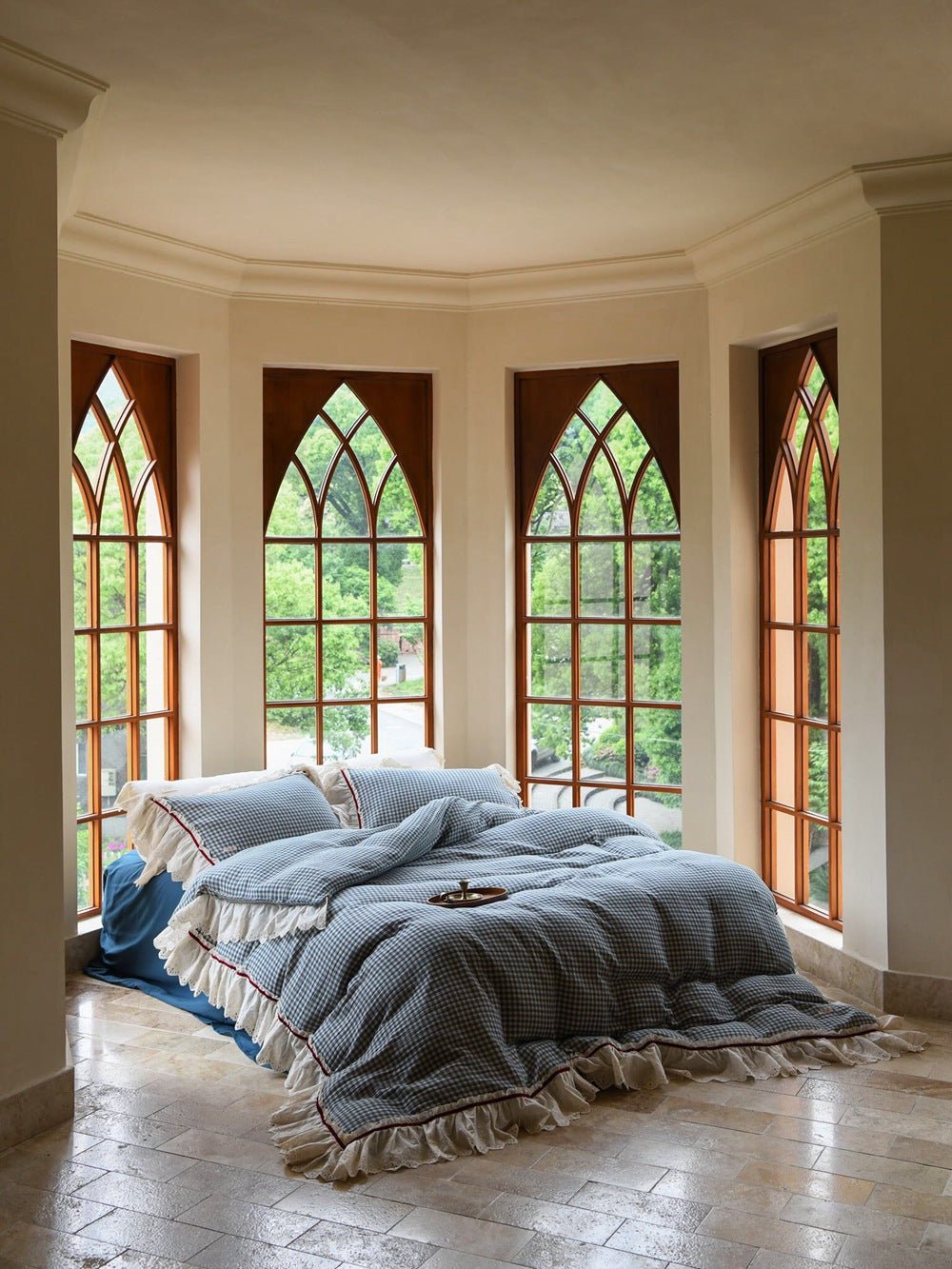  - Ever Lasting - Stripe Ruffle Lace Bedding Bundle - Bedding Set - Ever Lasting