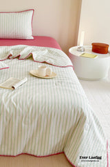 Stripe Breathable Blanket Set / Blue Blankets