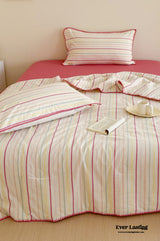 Stripe Breathable Blanket Set / Hot Pink Blankets