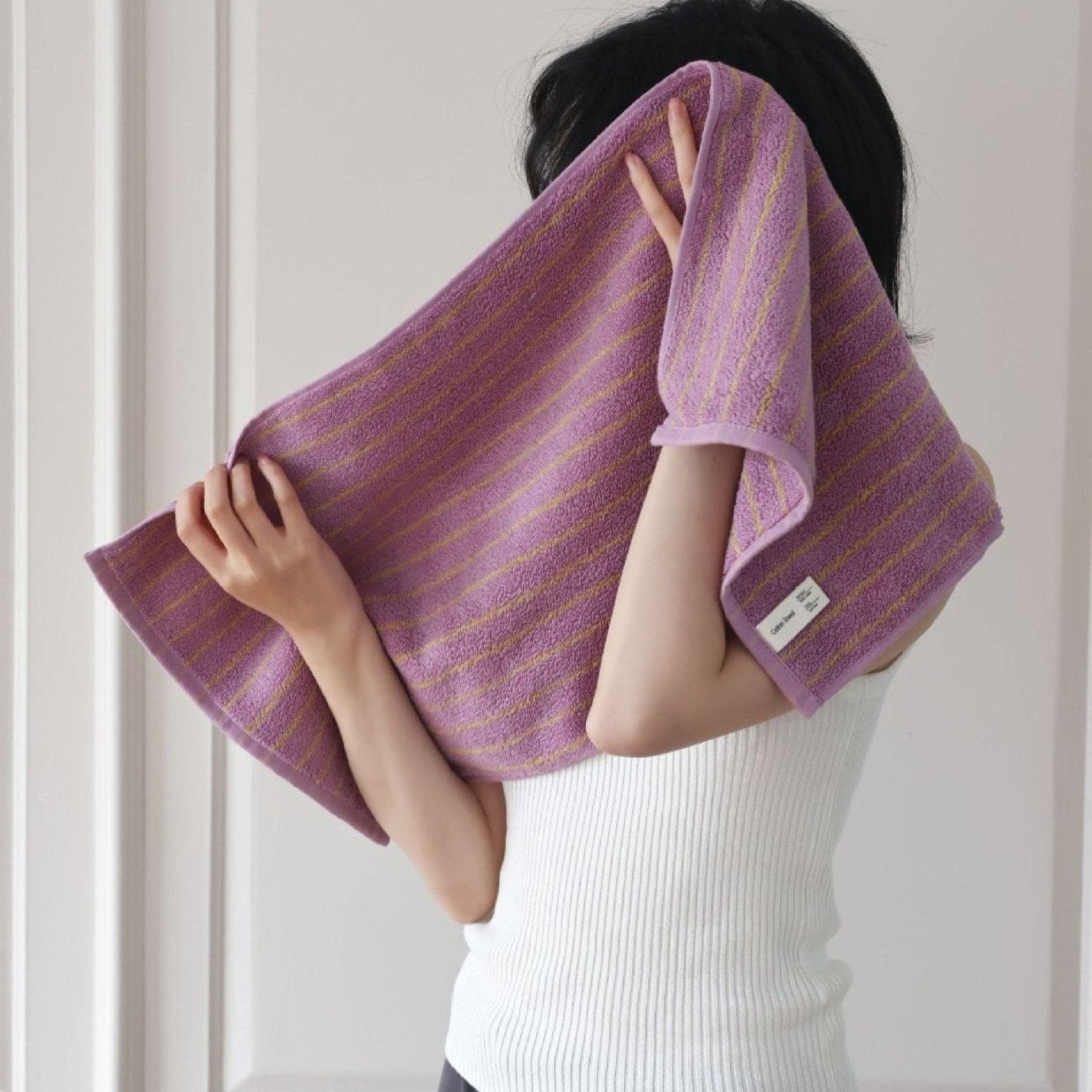 Striped Cotton Towel / Brown - Ever Lasting