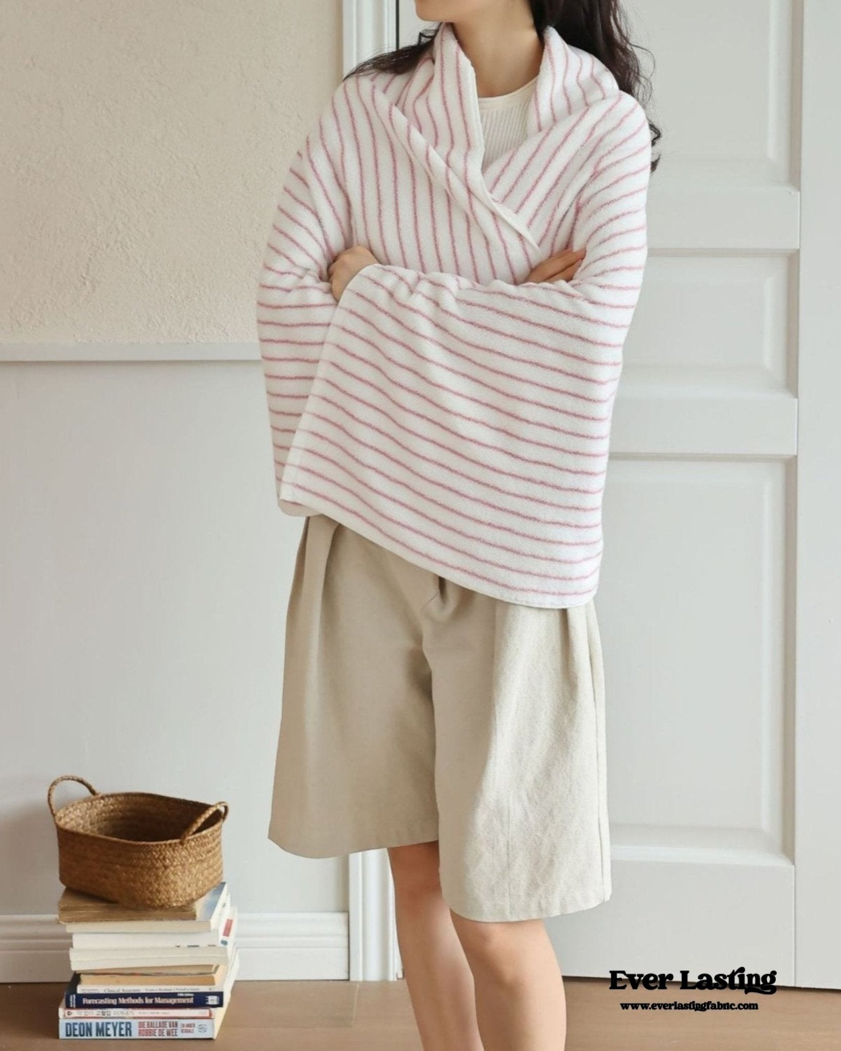 Striped Cotton Towel / Brown - Ever Lasting