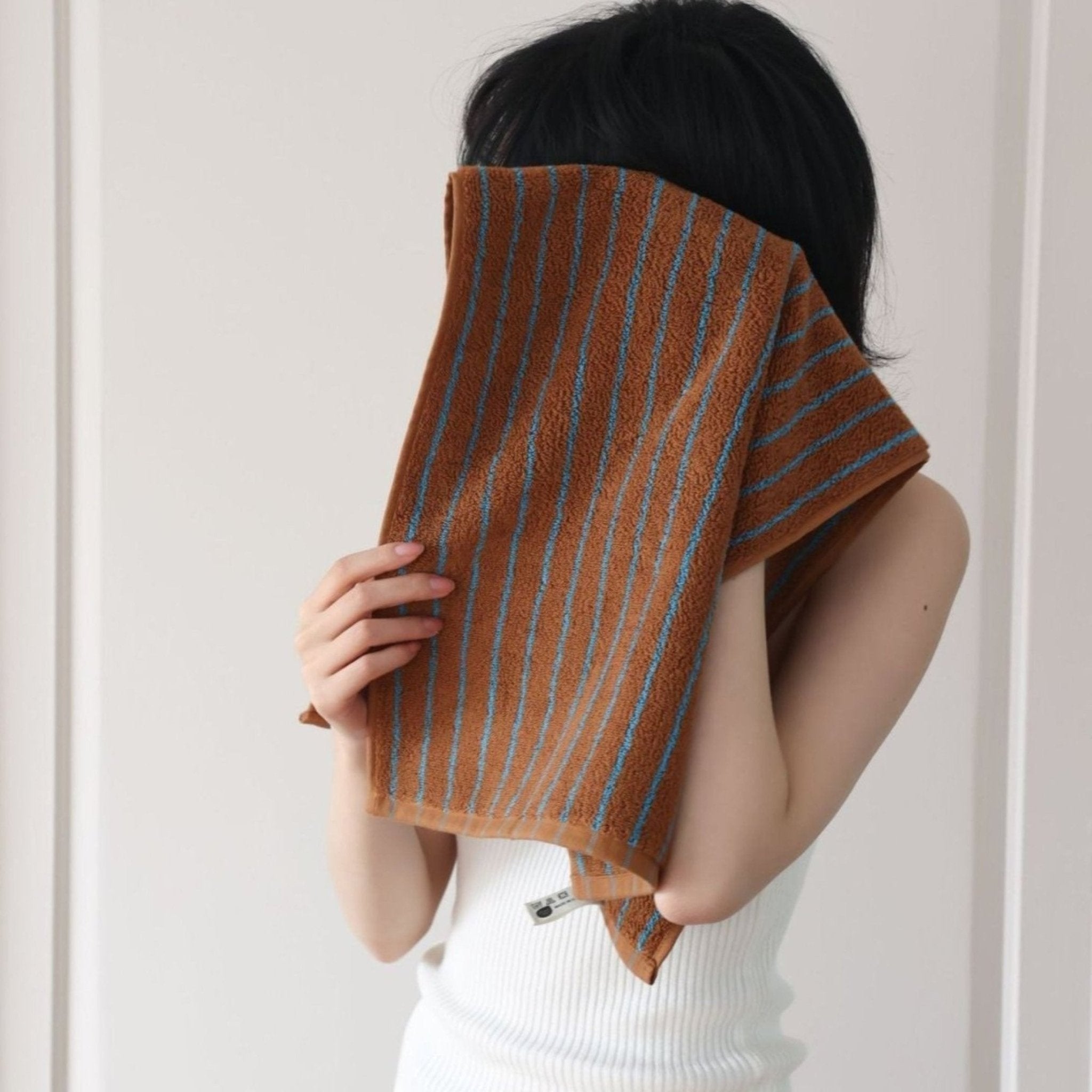 Striped Cotton Towel / Brown - Ever Lasting