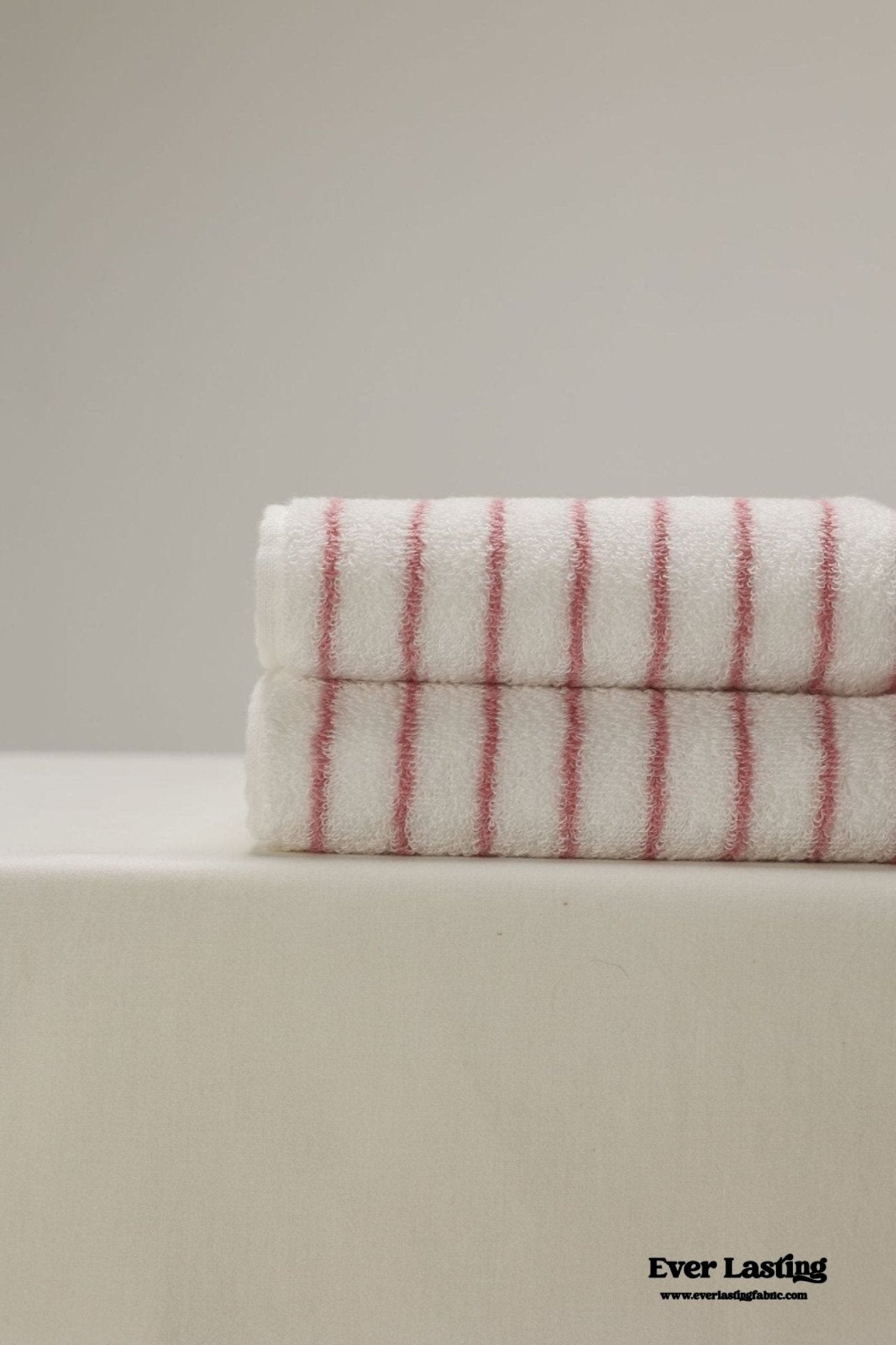 Striped Cotton Towel / Pink - Ever Lasting