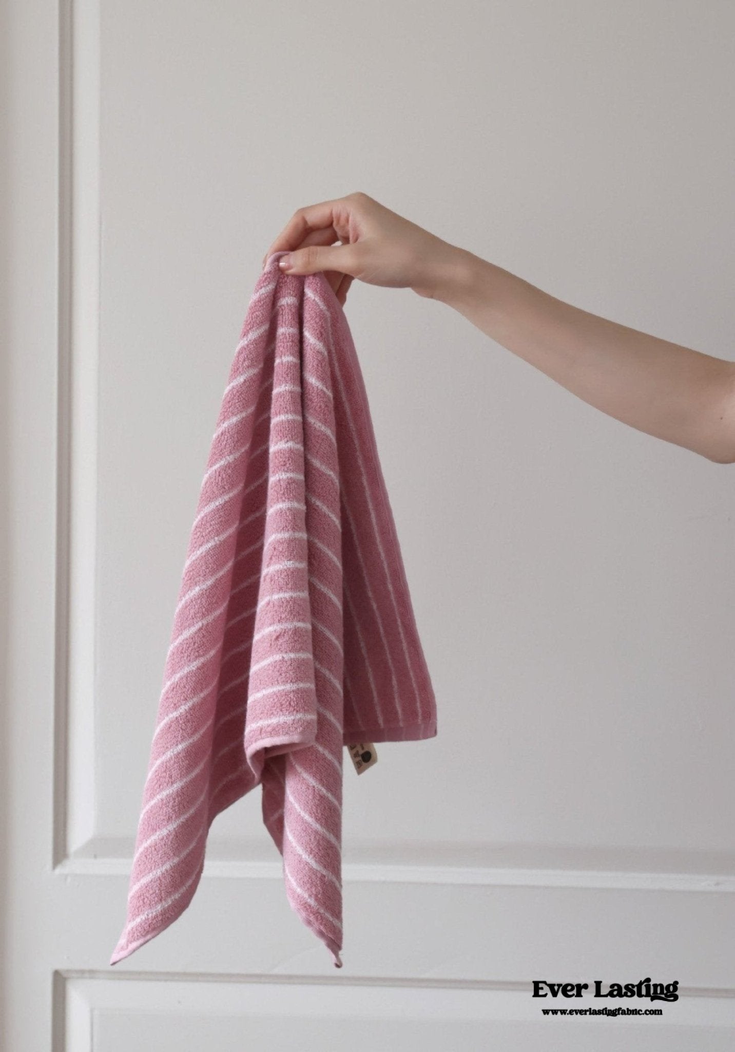 Striped Cotton Towel / Pink - Ever Lasting