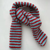 Striped Fleece Thin Scarf / Pink Red Scarves