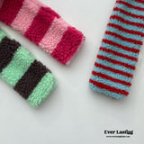 Striped Fleece Thin Scarf / Pink Scarves