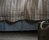 Striped Linen Bedding Set / Orange
