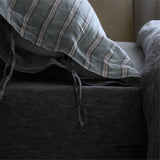 Striped Linen Bedding Set / Orange