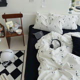 Sweet Floral Bedding Bundle Black / Small Fitted