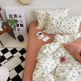 Sweet Floral Bedding Bundle Brown / Small Fitted