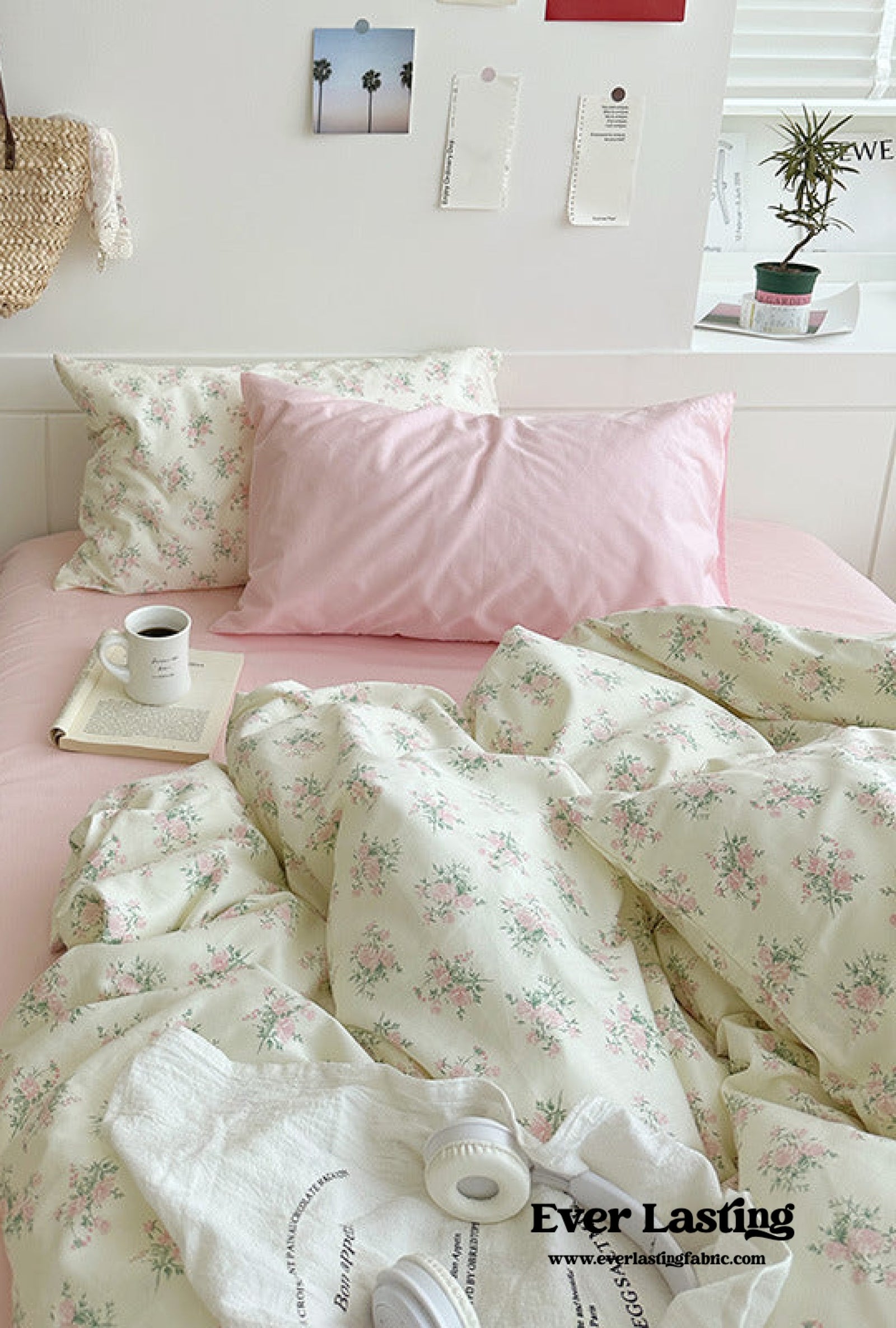 NEW outlets VS PINK FLORAL DORM REVERSIBLE TWIN COMFORTER BEDDING