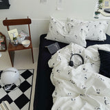 Sweet Floral Duvet Cover Black / Small
