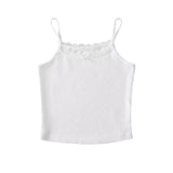 Sweet Heart Lace Cami Tank / White Small Top