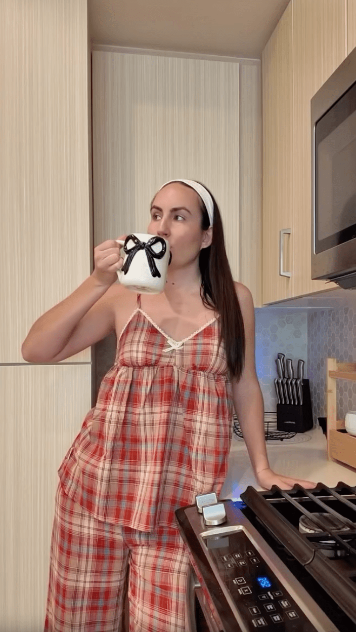  - Ever Lasting - Sweet Lace Red Plaid Ribbon Pajama Set / V Neck - Pajamas - Ever Lasting