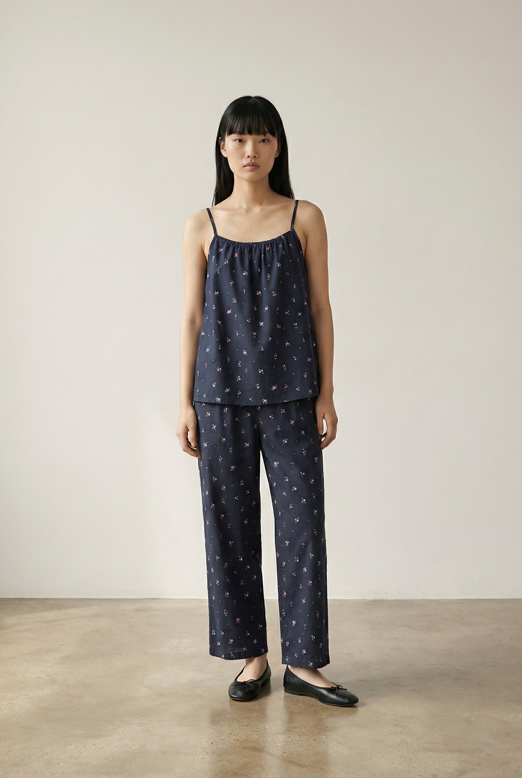  - Ever Lasting - Sylvie Cotton Camisole Floral Pajama Set / Pink - Pajamas - Ever Lasting