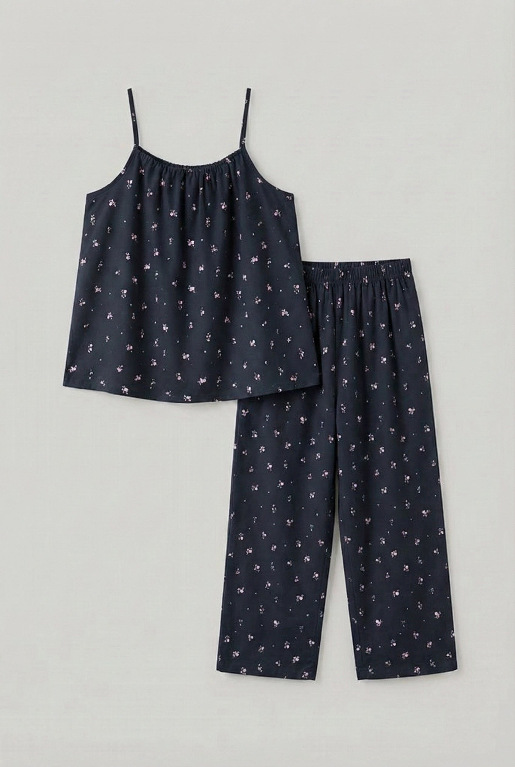  - Ever Lasting - Sylvie Cotton Camisole Floral Pajama Set / Pink - Pajamas - Ever Lasting