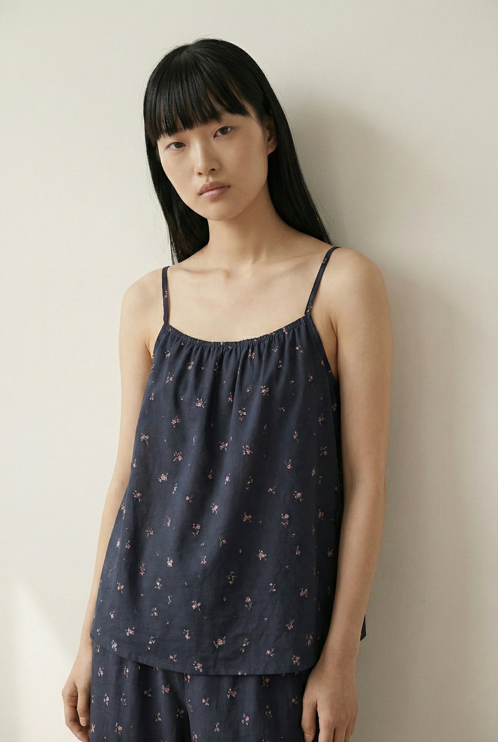  - Ever Lasting - Sylvie Cotton Camisole Floral Pajama Set / Pink - Pajamas - Ever Lasting