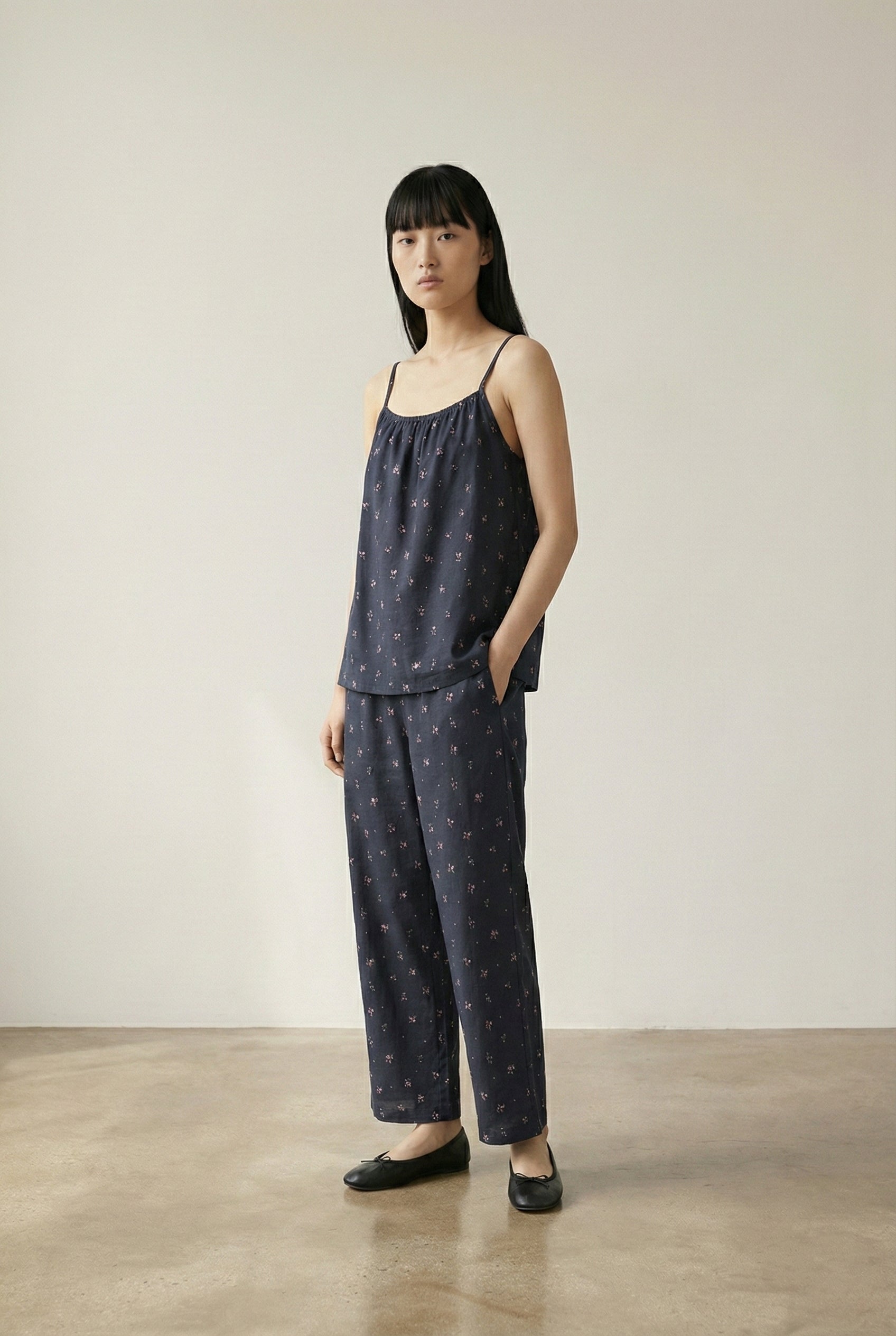  - Ever Lasting - Sylvie Cotton Camisole Floral Pajama Set / Pink - Pajamas - Ever Lasting