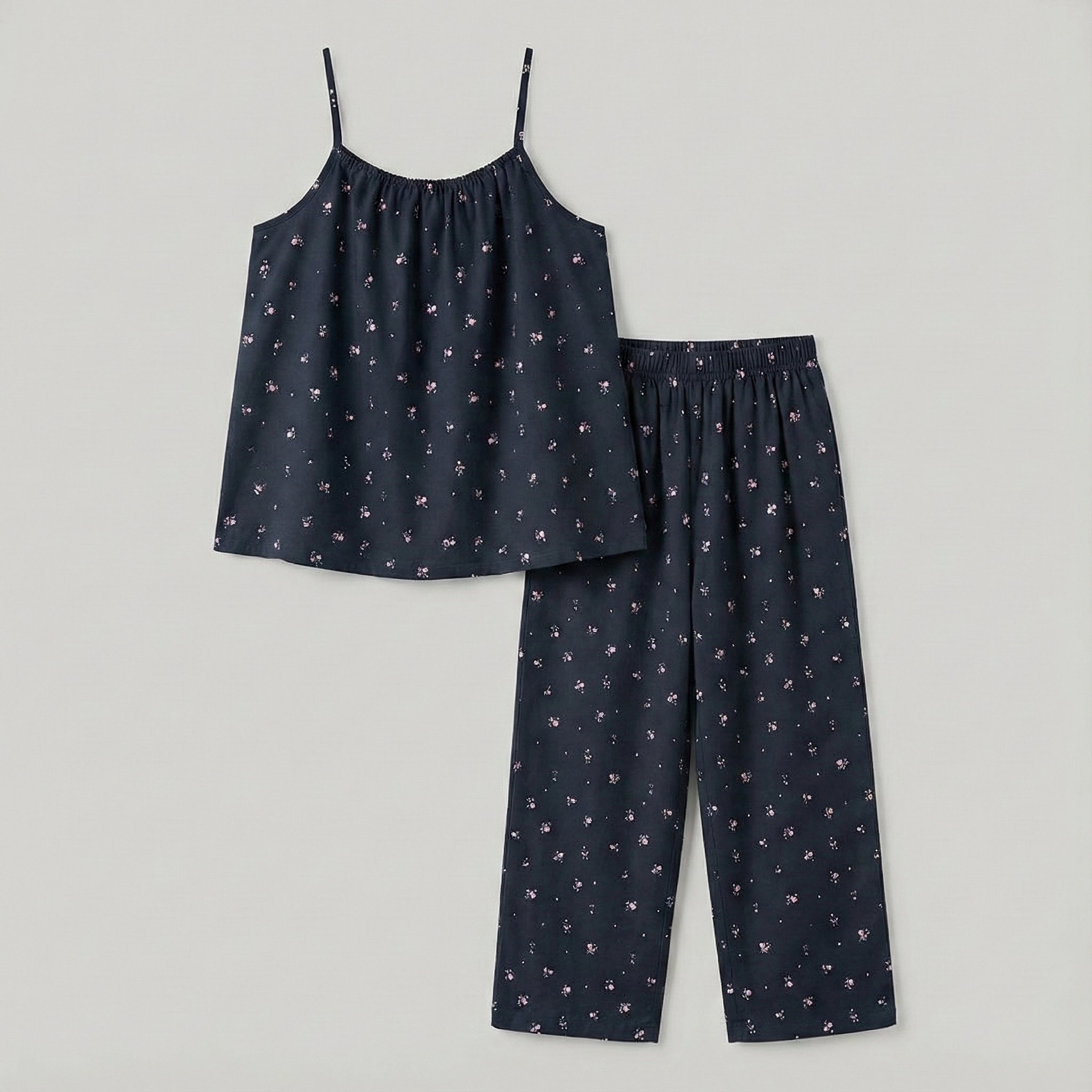  - Ever Lasting - Sylvie Cotton Camisole Floral Pajama Set / Pink - Pajamas - Ever Lasting