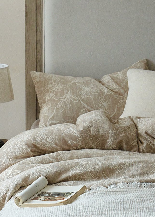  - Ever Lasting - Talia Jacquard Bedding Set / Beige - Bedding Set - Ever Lasting