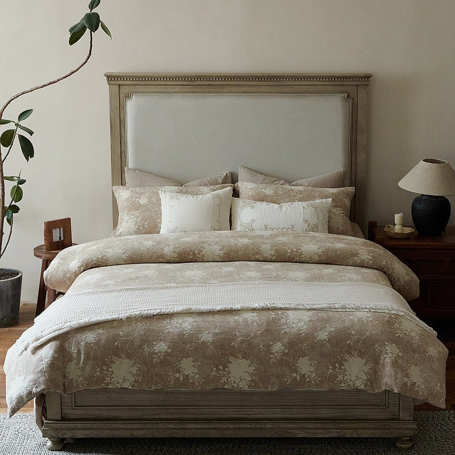  - Ever Lasting - Talia Jacquard Bedding Set / Beige - Bedding Set - Ever Lasting