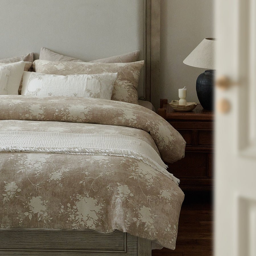  - Ever Lasting - Talia Jacquard Bedding Set / Beige - Bedding Set - Ever Lasting