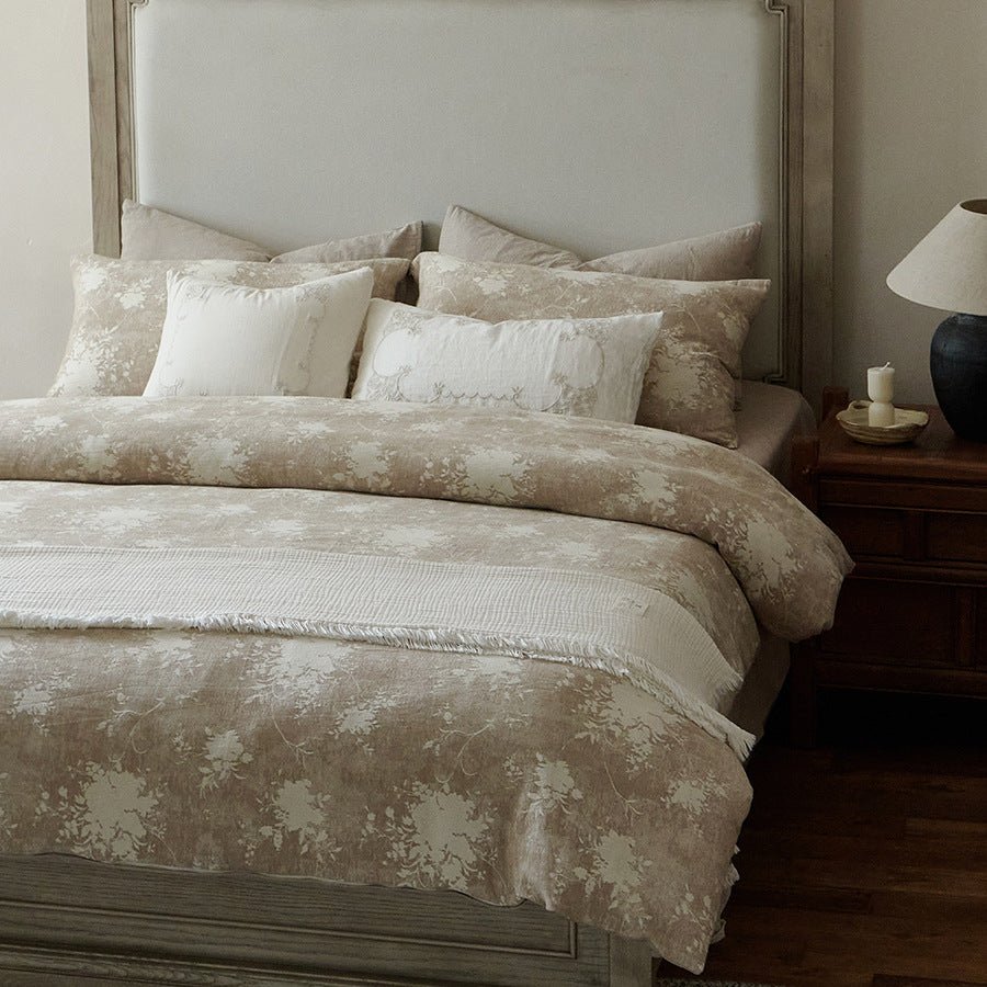  - Ever Lasting - Talia Jacquard Bedding Set / Beige - Bedding Set - Ever Lasting