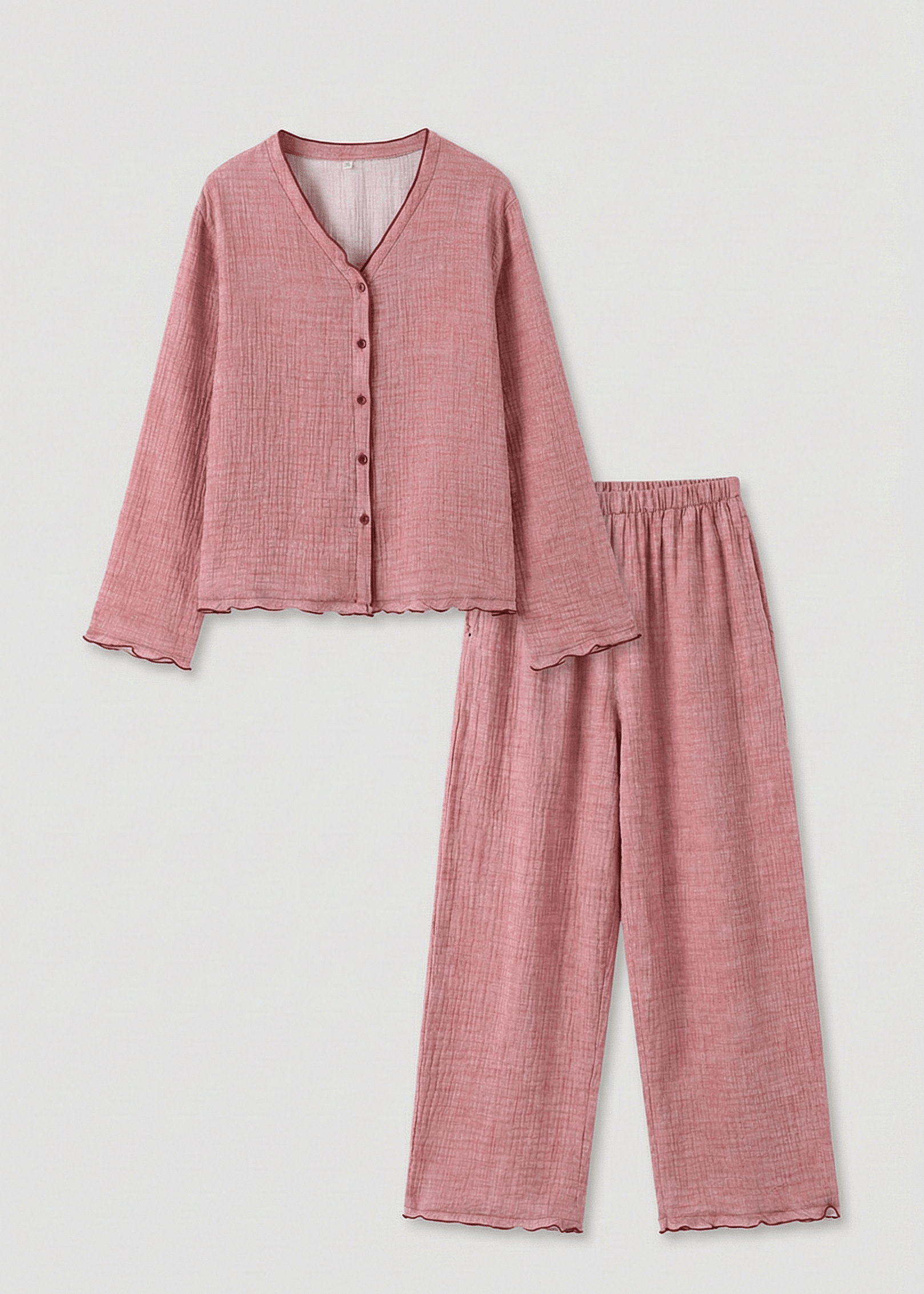  - Ever Lasting - Tamsin Long Sleeved Pajama Set / Pink - Pajamas - Ever Lasting